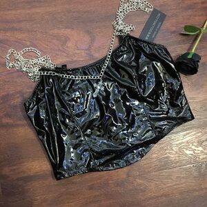 Dolls Kill Cropped Top With Chains
